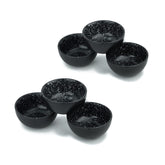 Ceramic Veg Bowls Set Of 6 For Dinner - 180ml Each, Black Speckle | Katori Set With Matte Finish - Porcelain Ceramic Bowls Set | Dessert Bowl Set